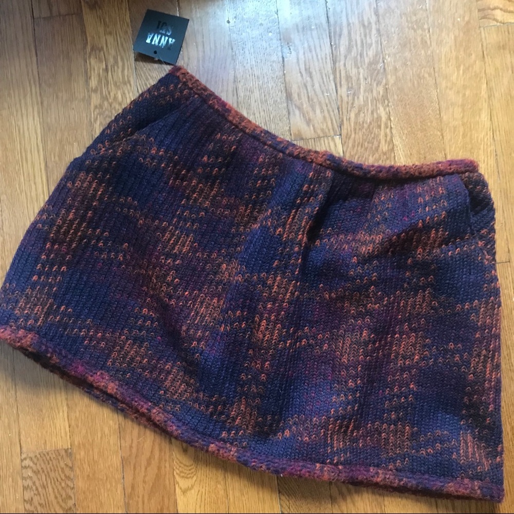 Anna Sui plaid multicolored mini skirt